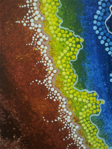 Artwork by Gail Mabo… exhibiting in Phillip. 