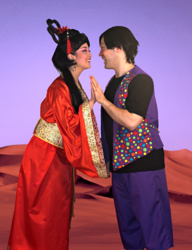 Amy Dunham and Tim Sekuless in Aladdin, photo Steve McGrory