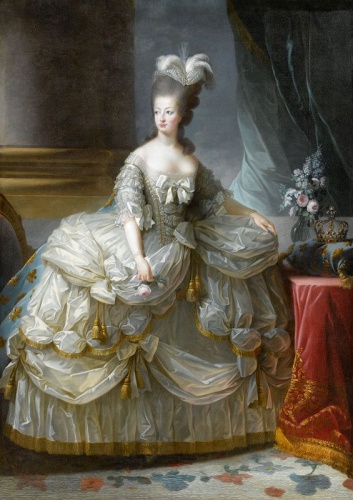 After Louise Élisabeth Vigée Le Brun, "Queen Marie-Antoinette 1783," oil on canvas, on loan from the Palace of Versailles ,Photo © Château de Versailles, Dist. RMN-Grand Palais / Gérard Blot