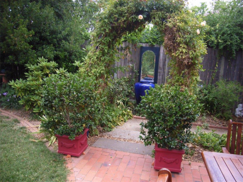 Arches can add interest to a garden.