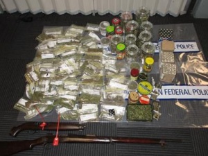 seized firearms and drugs