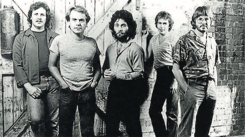 The Little River Band (Shorrock second from left)… stuck on the road constantly for a seven-year period. 