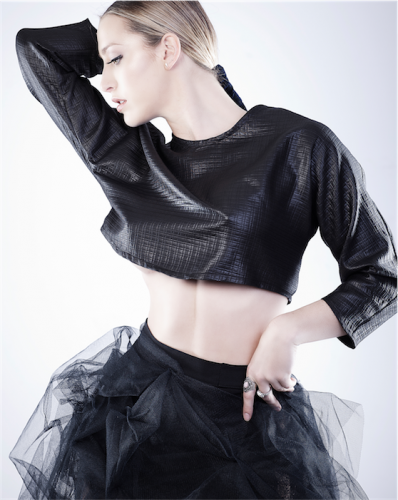 Cheyne Kennedy models a Karen Lee creation. Photo by Leighton Hutchinson Photography 