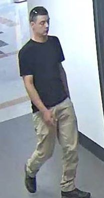 An image of the man police want to question taken from the CCTV at Tuggeranong Hyperdome.