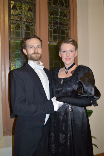 Danny (played by Charles Hudson) and widow Anna (Louise Keast) in "The Merry Widow from Bluegum Creek". Photo by Alison Newhouse 