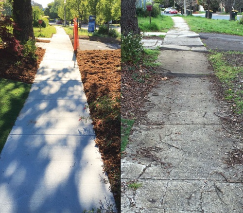 The Canberra we love… only smoother. After and before pictures of the footpath in Yarralumla. 