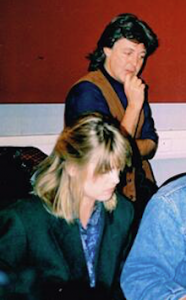 Sound engineer Karen Hewitt in London with Paul McCartney. 