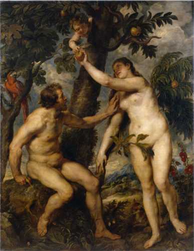 There's that apple.... "The Fall of Man" by Peter Paul Rubens (1628-29).
