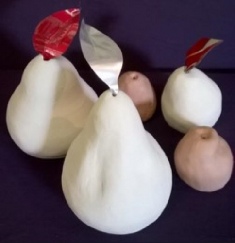  Prefired clay pears by Elisabeth De Koke