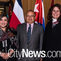 Salima Estefan, Ambassador Jairo Hernández Milián and Veronica Cartaya