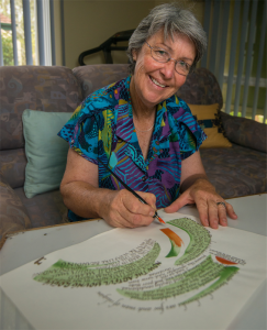 President of the Canberra Calligraphy Society, Marg Peachey. Photo Gary Schafer