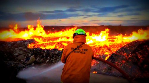 Video / Firefighters view of the Pialligo garbage fire