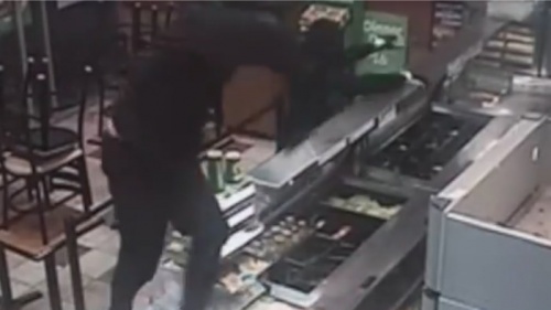 Video shows armed men rob Erindale Subway