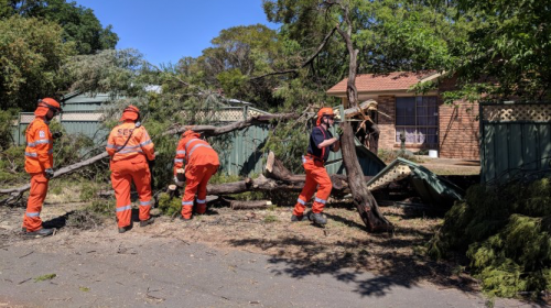 Emergency Service almost on top of storm damage work