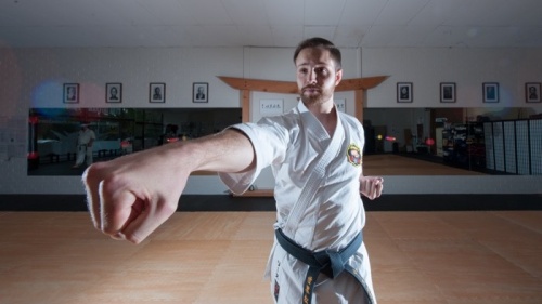 Black-belt champ gets a kick out of karate