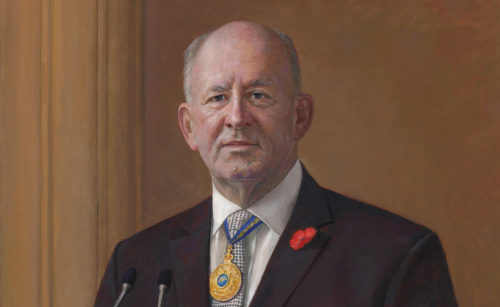 Shen’s portrait of retiring Sir Peter goes on display