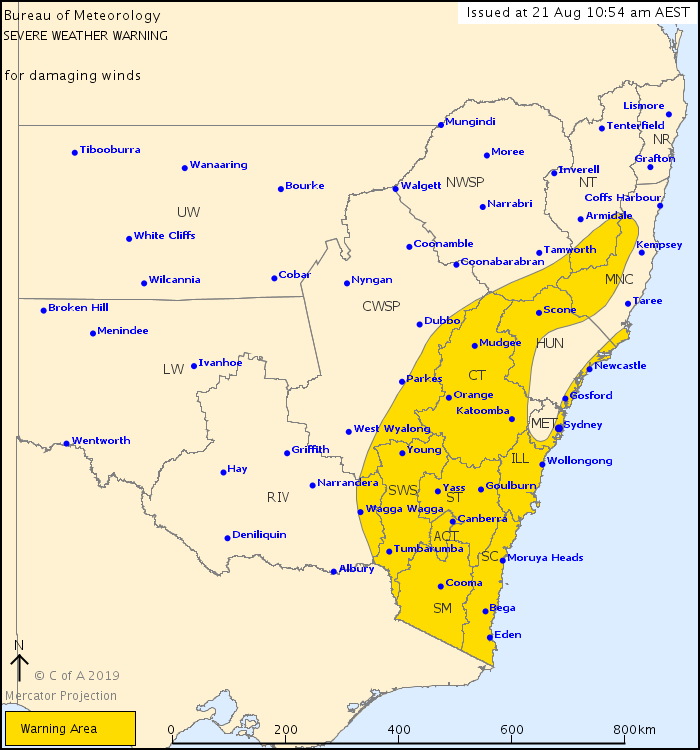 Winds bring a 'damaging' warning | Canberra CityNews