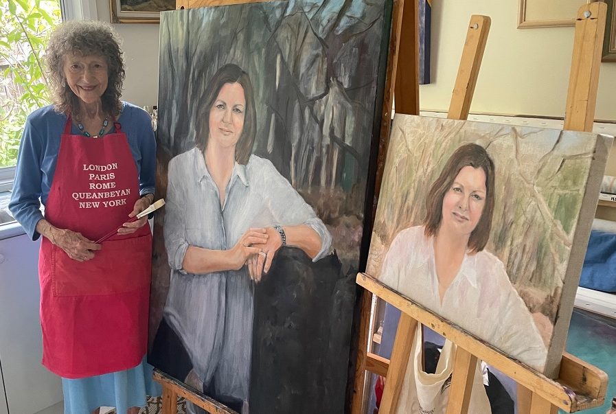 Busy painters put the finishing touches to portraits