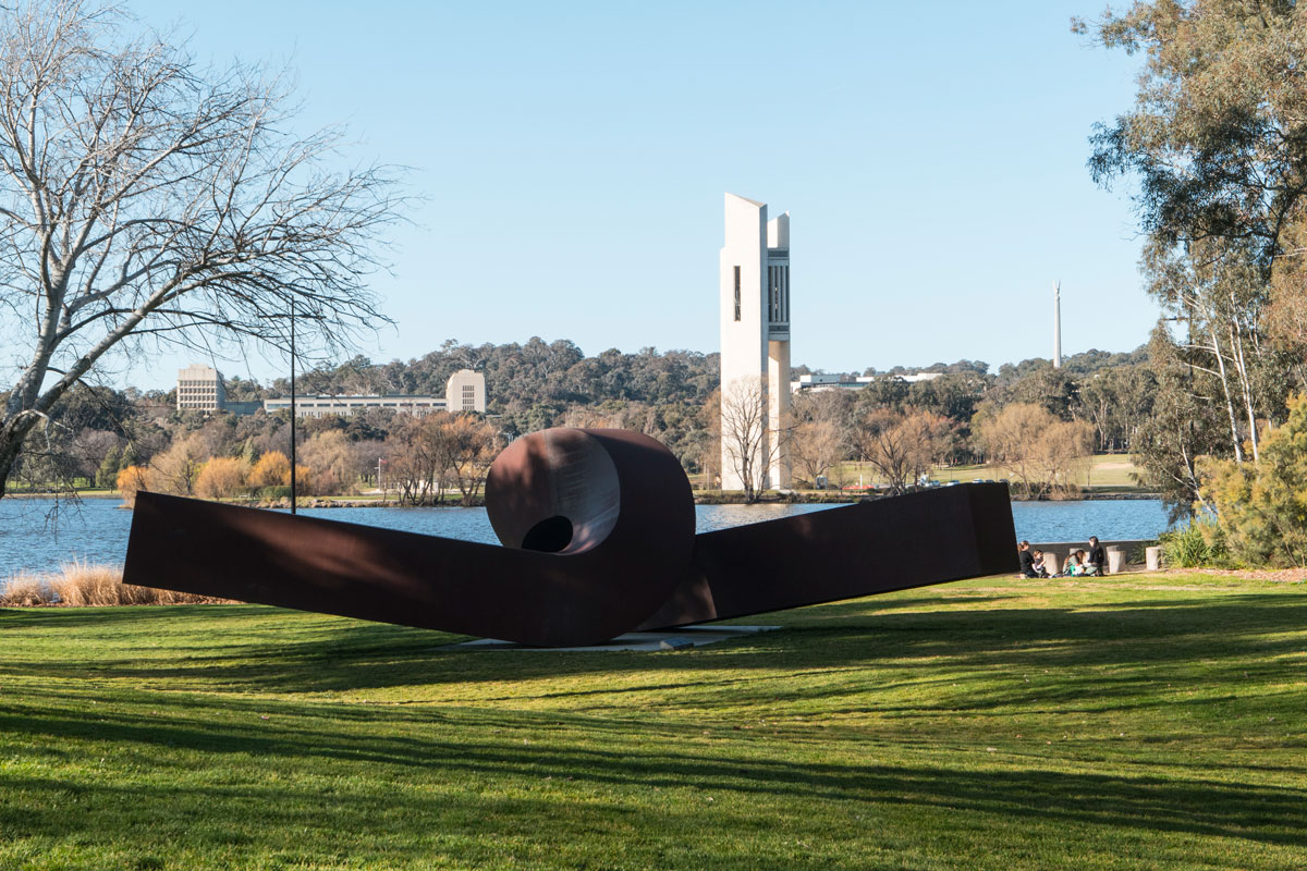 The idyllic garden among the sculptures