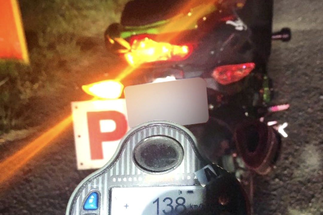 Motorcyclist speeding home loses his licence