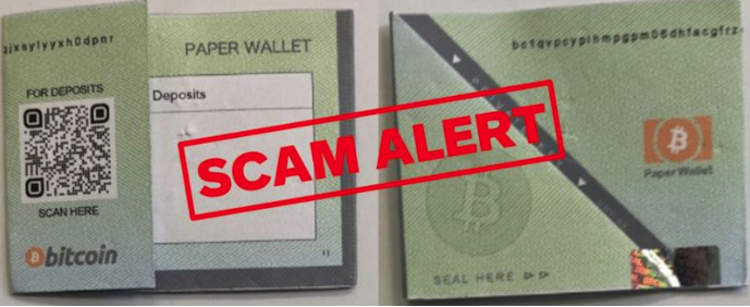Police warn of ‘paper wallet’ scam