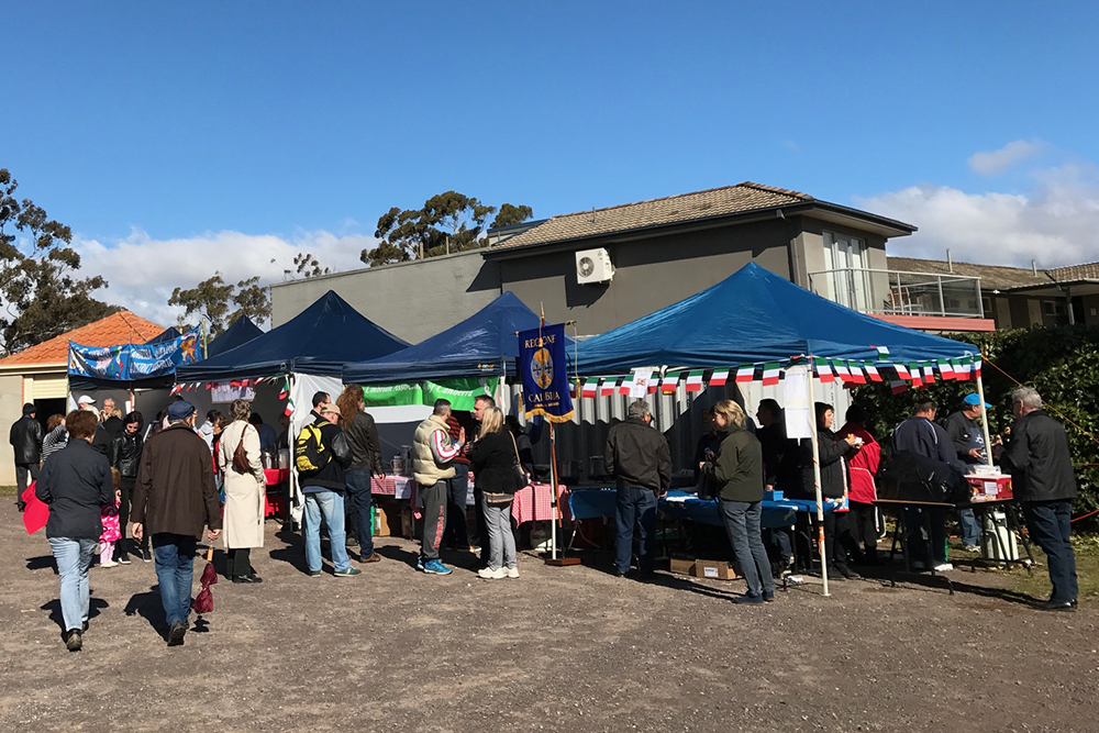 Stalls at Festa Della Repubblica.