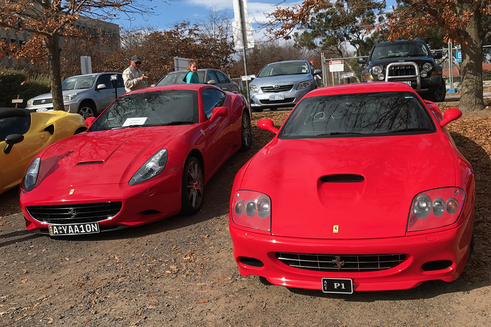 Italian cars on show.