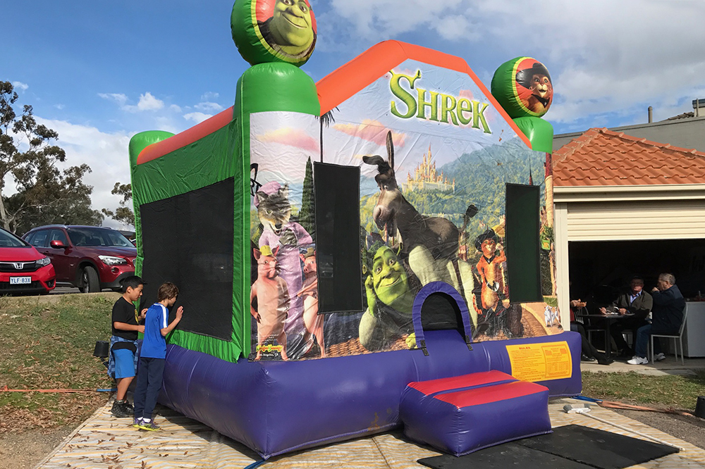 Jumping castle for the kids.