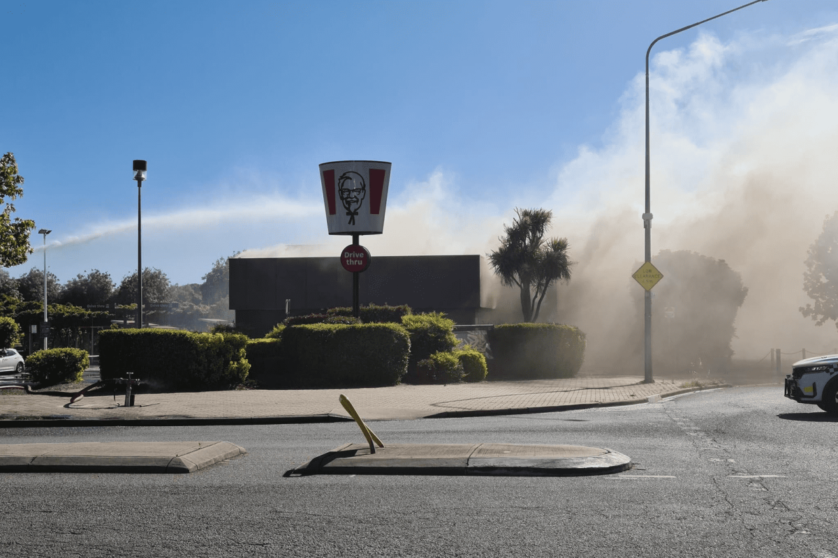 Firefighters battle blaze at KFC