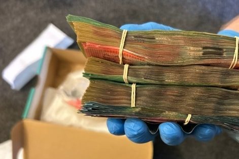 Drugs and cash seized from Banks home