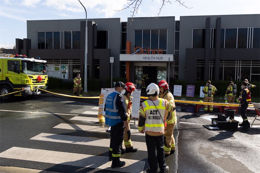 Health centre fire reaches into the roof