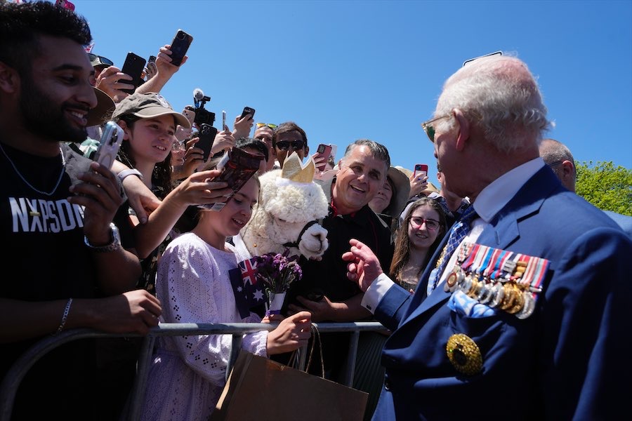 Royal fans and an alpaca flock to greet King and Queen