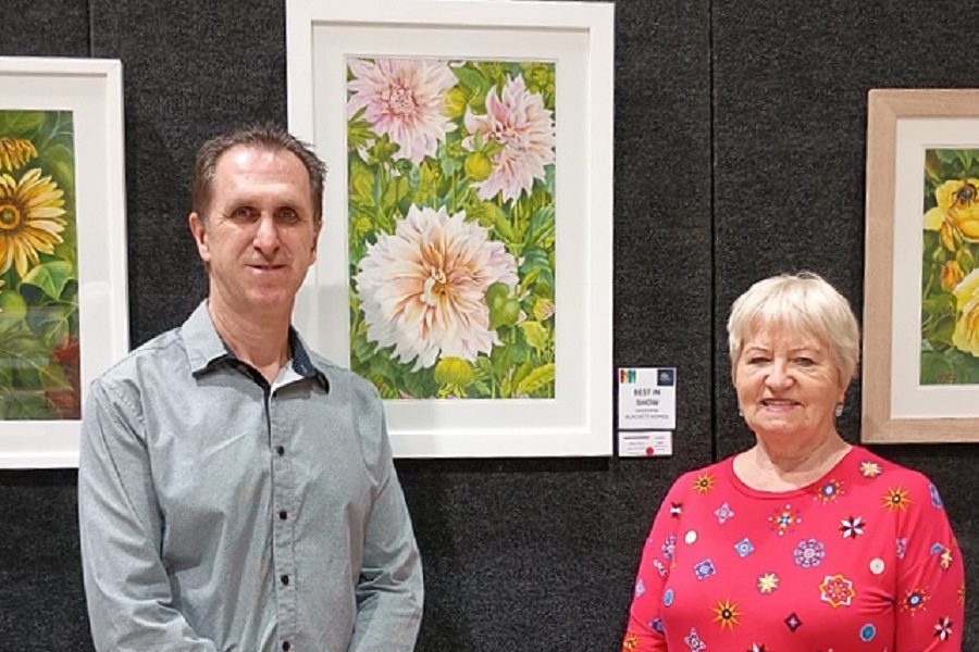 Maria's winning dahlias top spring art show