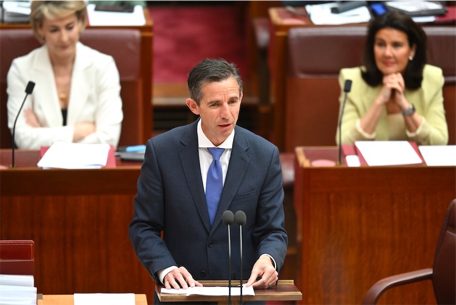 Liberal senator Simon Birmingham farewells parliament