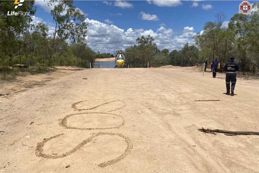 Couple stalked by giant crocodile after car washed away