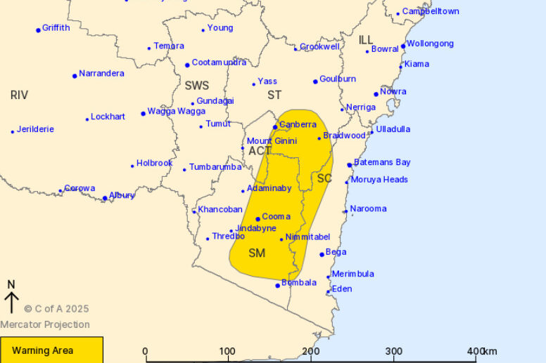 Severe thunderstorms forecast for east of ACT